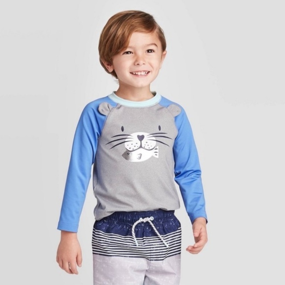 New!‎ Cat & Jack Seal Face Rash Guard